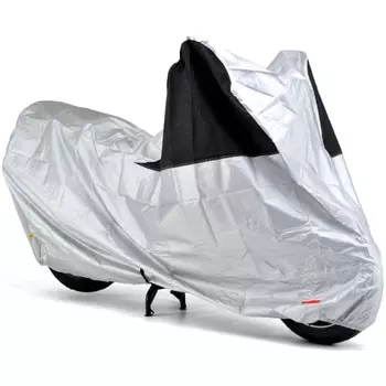 Daytona Bike Cover, Water Repellent, Wind Fly Prevention, Front and Rear Colors, Silver, L Size 97972