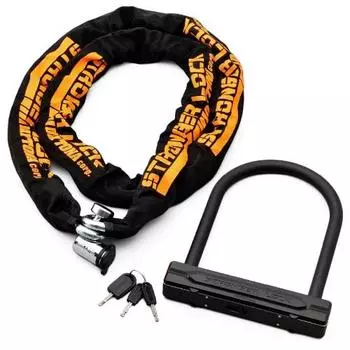 Daytona Motorcycle Bike Lock Manage 2 Locks with 1 Key Chain Lock 2.0m + U-shaped Lock Stronger Lock Set 31253