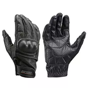 Daytona Motorcycle Gloves Spring/Summer/Autumn Genuine Leather (Cowhide) Hard Protector Smartphone Compatible Cow Leather Punching Mesh Protector Glov