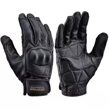 Daytona Motorcycle Gloves Spring/Summer/Autumn/Winter Genuine Leather (Goat Leather) Hard Protector Goatskin Protector Gloves Black L Size 76367