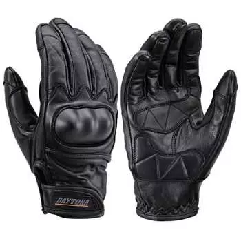 Daytona Motorcycle Gloves Spring/Summer/Autumn/Winter Genuine Leather (Cowhide) Hard Protector Compatible with Smartphones Cow Leather Protector Glove