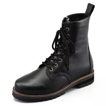 Daytona Motorcycle Middle Boots 26.0cm/Men s Genuine Leather Cowhide (Full Grain Leather) Built-in Shift Pad Side Zip HBS-007 Black 26326