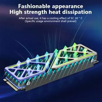 Dazzcold M.2 Ssd Радиатор 2280 Nvme Ngff Радиатор из магниевого алюминиевого сплава ПК Эффективный кулер с термосиликоновой прокладкой