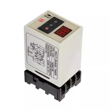 DC12V AC/DC24V AC110V AC220V AC380V Реле таймера задержки AH3-DM Двухрежимное реле таймера задержки 0.01S-99H Светодиодный дисплей AC DC 24V