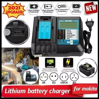 DC18RC 3A 14,4 В-18 В Быстрое зарядное устройство для литиевой батареи Makita 18 В Зарядное устройство для литиевой батареи DC18rc 2A 3A AU Plug