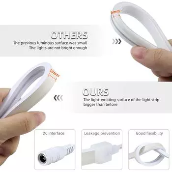 DC24V COB LED Neon Light Strip Silica Gel Tape Tuya Smart WiFi APP Wireless Dimmable Backlight Lamp Work with Alexa Google Home 2M Kit