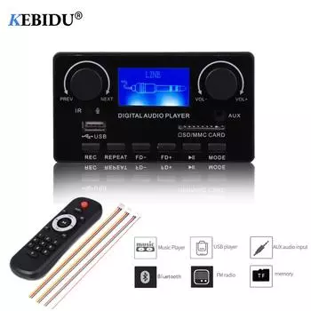 DC 12 В Bluetooth 5,0 MP3-модуль WMA WAV APE FLAC Аудиоплеер Поддержка ЦАП ЖК-дисплей Тексты песен Запись вызовов Автомобильное FM-радио USB TF AUX