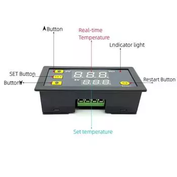 DC 12V/24V AC110-220V зондовая линия 20A цифровой контроль температуры светодиодный дисплей термостат с прибором управления охлаждением тепла