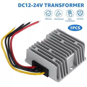 DC 12V Step Up to 24V Boost Converter 10A 24W Водонепроницаемый DC Напряжение Преобразователь Регулятор Металлический Автомобильный Модуль Силовой Трансформатор для серебряный
