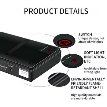 DC 18W 5V/9V/12V 1A USB 5V 2A Большая емкость Многоцелевой Мини Портативный 10400mAh ИБП Резервный Адаптер Питания для Маршрутизатора WiFi