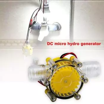 DC 5V 12V 80V Micro Hydro Generator Tap Pump Light DIY Поток воды Нержавеющая сталь Гидравлическая мини-турбина Высокая мощность Отель Дом 0 to 80V