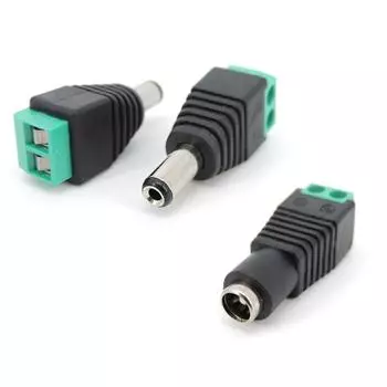 DC Male Female 5.5x2.1mm Power Plug Адаптер Jack Terminal 5.5mm 2.1mm Соединитель Male для светодиодной ленты CCTV Cameras Socket DC male