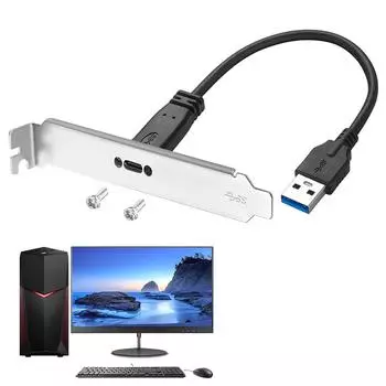 de 20 см USB A 3.0 Male to USB C Female Адаптерный кабель с винтом для крепления на панель Usef