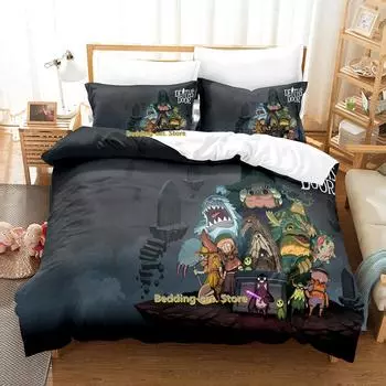 Death s Door Bedding Set Single Twin Full Queen King Size Bed Set Adult Kid Bedroom Duvetcover Sets 3D Print Anime Bed Shee AU Single(140x210cm)
