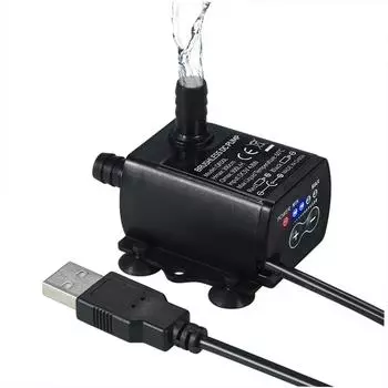 Decdeal Ультра-тихий мини-USB DC5V 4,8 Вт 300 л/ч Лифт 300 см Бесщеточный водяной насос Водонепроницаемый
