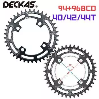 DECKAS круглая 94 + 96BCD 96 мм 40/42/44T MTB горного велосипеда, звездочка для M4000 M4050 для Deore M612, кривошип, Велоспорт 40T чёрный