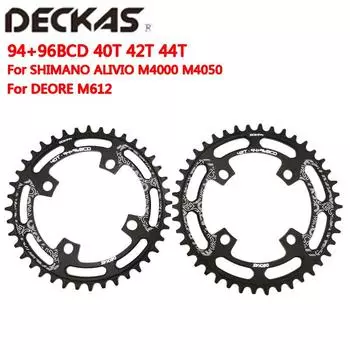 Deckas круглая BCD 94 + 96 мм 96bcd 40/42/44T MTB горного велосипеда, звездочка forshimano ALIVIO M4000 M4050 для DEORE M612 Round 40T red