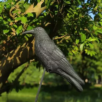 Decoracion Jardin Exterior Simulation Black Crow Raven Bird Repellent Pest Control Pigeon Repellent Garden Decoration Outdoor L чёрный