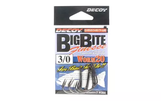Decoy Worm 20 Крючки Big Bite Finesse с широким зазором, размер 3/0 (2945)