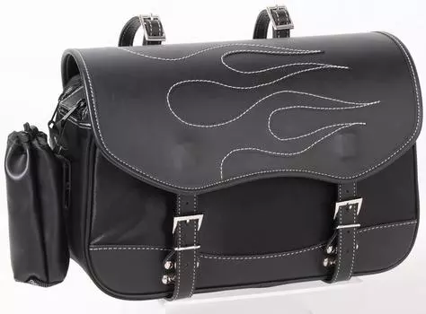 DEGNER Nylon Saddle Bag Fire Stitch PVC Black Length 27 x Width 43 x Height 16 cm (Synthetic Leather)/Nylon NB-96
