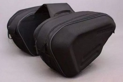 DEGNER Sports Double Bag Polyester Body x2 on one side Piping 31x47x24~33cm Black/Gunmetal NB-37