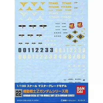 Декаль Гандам №22 MG масштаб 1/100 для серии Z 0134149