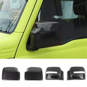 Декоративная крышка зеркала заднего вида автомобиля для Suzuki Jimny 2019 Up, внешние аксессуары, углеродное волокно ABS, 2 шт. B