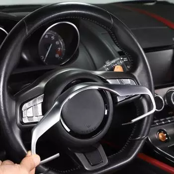 Декоративная накладка на руль автомобиля, подходит для Jaguar XF XFL F-Pace F-TYPE 2016-автомобильные аксессуары для интерьера Bright Silver