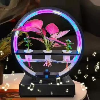 Декоративная RGB-лампа для освещения, украшение для роста растений, гидропонная экологическая система, беспроводной BT чёрный