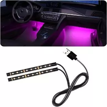 Декоративная светодиодная подсветка салона автомобиля, рассеянное освещение, USB-прикуриватель для автомобиля, рассеянное освещение, автомобильные аксессуары