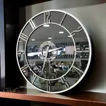 Декоративные настенные часы с настоящим зеркалом (40 см)