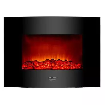 Декоративный настенный электрический камин Cecotec Warm 2200 Curved Flames 2000W Черный