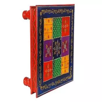 Декоративный табурет Bajot Chowki 38,1 см, расписанный вручную табурет Pooja Mandir, табурет Bajot Cum