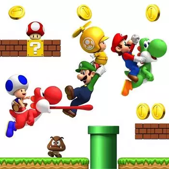 DEKSOH Super Mario Наклейка на стену Bros.. (Поймать монету)