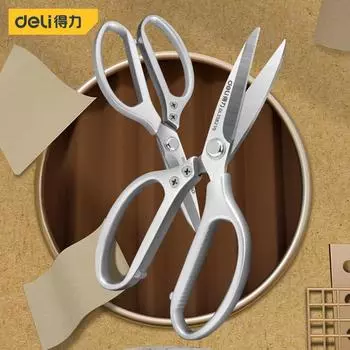 Deli Многофункциональные промышленные прочные ножницы Бытовые ручные инструменты Портновские ножницы для резки кожи/ткани/бумаги/рыболовной сети 1pc