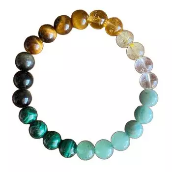 Delicate Green Stone Wealth Bracelet Exquisite Beaded Bracelet Bangles Adornment Ethnic Style Hand Strings Accessory