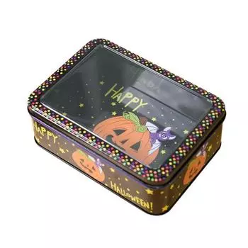 Delicate Portable Halloween Candy Box Waterproof High-capacity Halloween Gift Box Iron Dustproof Storage Box Photographic Prop чёрный