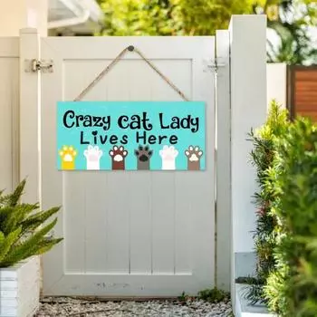 Delicate Wood Practical Multi-purpose Cat Paw Print Wooden Wreath Cat House Plaque