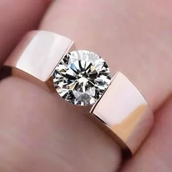 Delysia King Модное круглое кольцо с мозаикой из циркона для пар, мужские простоты, темперамент, обручальные кольца 6 серебряный