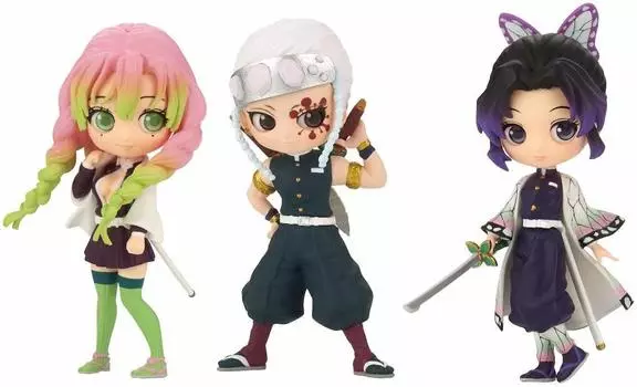 Demon Kimetsu no Yaiba Q posket petit Shinobu Kocho Uzui Tengen Mitsuri Kanroji 3 types set Slayer vol.4
