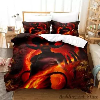 Demon Monster Satan Комплект постельного белья Single Twin Full Queen King Size Комплект постельного белья Aldult Kid Bedroom Duvetcover Sets Anime 70x133cm 2pcs
