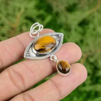 День матери Сделка Серебро 925 пробы Натуральный Тигровый глаз Элегантная Свадебная Подвеска Ювелирные изделия