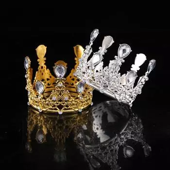 День рождения Выпечка Корона Украшение Цветок Нарядная Корона Сплав Круглая Детская Корона Тиара