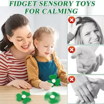 День Святого Патрика Shamrock Spinner Сенсорный камень Снятие стресса Дети Взрослые Силикон