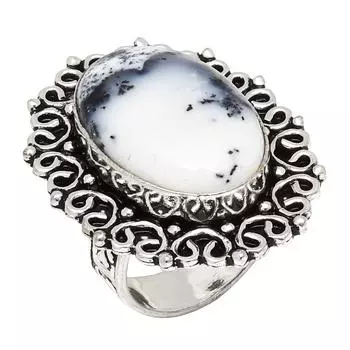 Dendritic Opal Gemstone Handmade Silver Jewelry 6.5