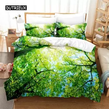 Dense Forest Bedding Set Duvet Cover Set 3d Bedding Digital Printing Bed Linen Queen Size Bedding Set Fashion Design EU single(135x200cm)