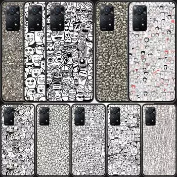 Dense painted figures and patterns Phone Case For Xiaomi Redmi Note 11 Pro 11E 11S 4G 11T 10 10S 9 9S 9T 5G 8 8T 7 6 5 4 4X Cove Redmi Note 10S