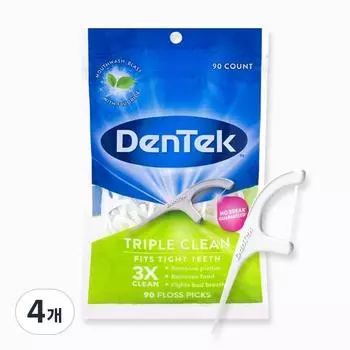 Dentech Triple Clean одноразовая зубная нить, 90 шт., 4 шт.