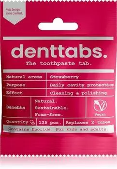 Denttabs Щетка для зубов Таблетки для детей с фторидом Зубная паста с фтором Таблетки TU прозрачный