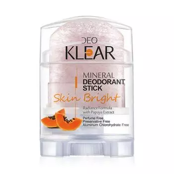 DEOKLEAR Минеральный дезодорант-стик 70 г. (Кожа яркая) - Формула сияния с экстрактом папайи 70 g.